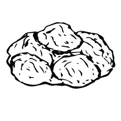 Brutti ma buoni Italian dessert vector illustration, hand drawing sketch