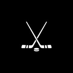 Hockey sticks and puck icon