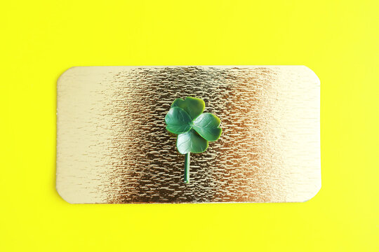 St. patrick's day background. Religious Christian Irish celebration. Four-leaf clover symbol of good luck.