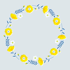 frame with flowers and leaves for banners, cards, flyers, social media wallpapers, etc.