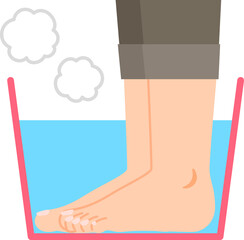 バケツでの足湯のイメージ