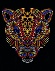 aztec jaguar art huichol