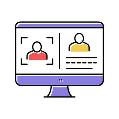 photo camera make card for face id color icon vector illustration