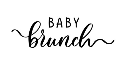 Baby Shower Brunch Invitation. Lettering Party Card template