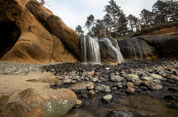 waterfall on the beach