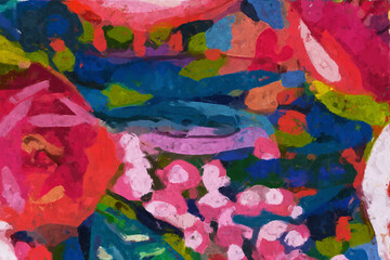 Fototapeta na wymiar Abstract beautiful oil painting flower vintage illustration