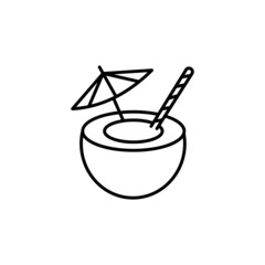 Coconut Cocktail icon in vector. Logotype