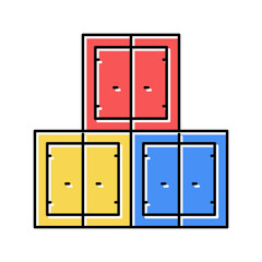container stack port color icon vector illustration