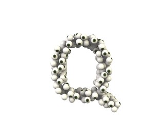Eye Ball Themed Font Letter Q