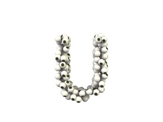 Eye Ball Themed Font Letter U