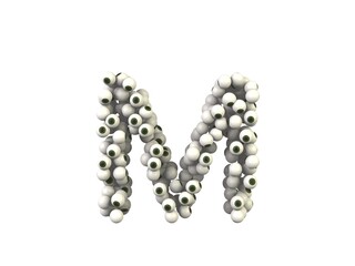Eye Ball Themed Font Letter M