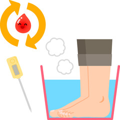 足湯と血行のイメージ