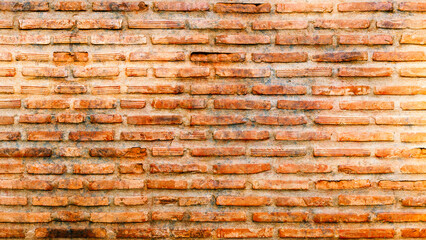 Old brick texture details background. House, shop, cafe and office design backdrop. Grunge brickwork wall and copy space.