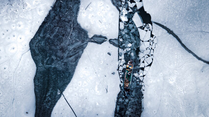 water splash in the snow