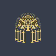 The Tree of Eternal Life in Paradise. Heaven after the resurrection.