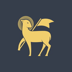 The Lamb of God is a symbol of Jesus Christ crucified for our sins. © biblebox