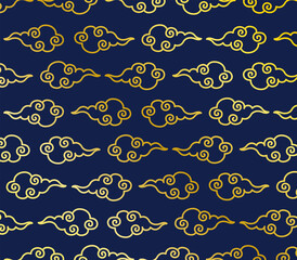 中華風の伝統模様の雲柄【背景・壁紙】