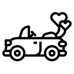 wedding car line icon