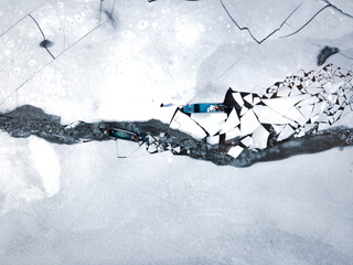 frozen lake in winter