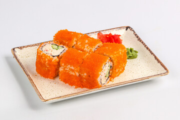 Japanese Sushi roll with crab surimi