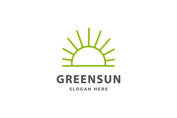 sun logo line art style. creative design template
