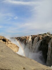 waterfall and rocks