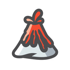 Volcano Erupting splash Vector icon Cartoon illustration.