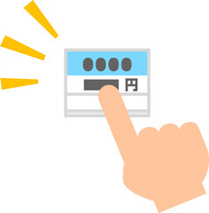 自動販売機のボタンを押す指