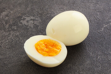 Boiled chicken egg for breakfast