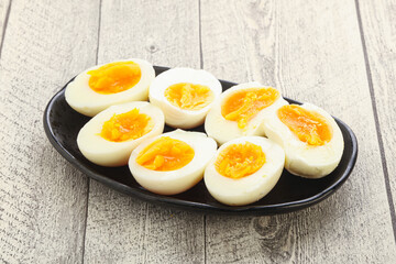 Boiled chicken egg for breakfast