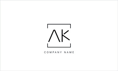 AK, KA, AK, Letters Logo Monogram - obrazy, fototapety, plakaty