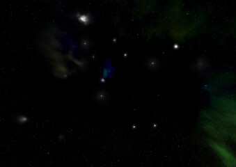 Star field in space and a nebulae