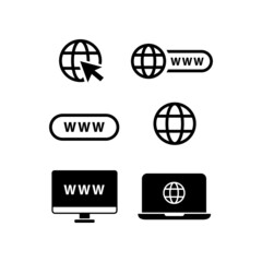 Set of www icon design vector collection