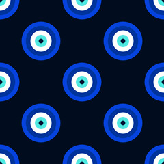 seamless pattern with Nazar, a bead from the evil eye.