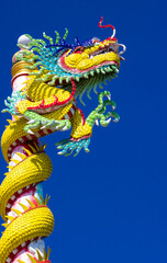 Fototapeta na wymiar The dragon is an animal in Chinese literature that is considered by many to be one of the protective deities, good luck, and of great importance in Chinese religion.