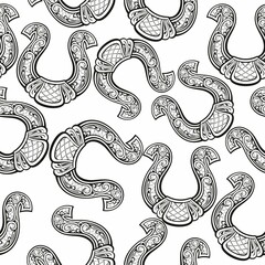 Vintage horseshoe pattern seamless for your design