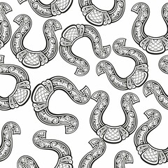 Obraz premium Vintage horseshoe pattern seamless for your design