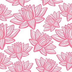 Fototapeta na wymiar Lotus yoga creative pattern.Flower design