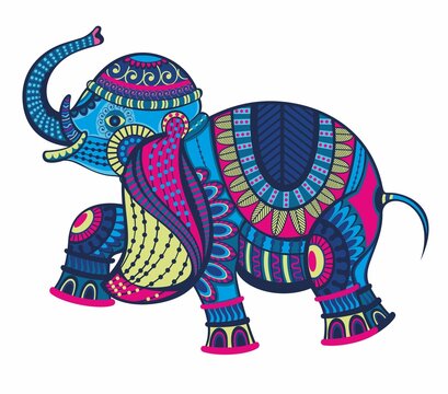 Elephant. Illustration for design, pattern, textiles.