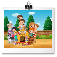 A photo of happy family on white backgound