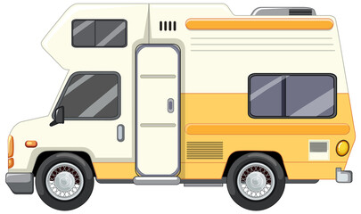 Cute camper van on white background