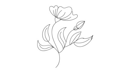 Flower line art design for print or use as poster, card, flyer, Tattoo or T Shirt