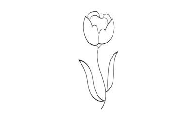  Flower line art design for print or use as poster, card, flyer, Tattoo or T Shirt