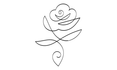  Flower line art design for print or use as poster, card, flyer, Tattoo or T Shirt