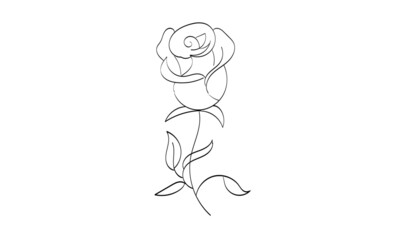  Flower line art design for print or use as poster, card, flyer, Tattoo or T Shirt