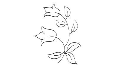  Flower line art design for print or use as poster, card, flyer, Tattoo or T Shirt