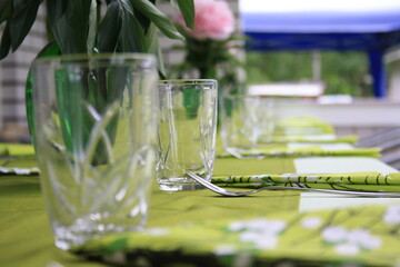 glasses on table