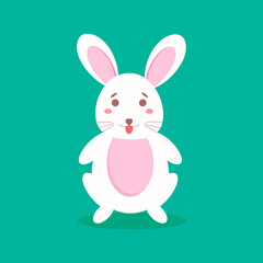 Easter rabbit. Flat illustration. Element for card, invitation, web, wallpaper