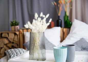 table setting with flowers