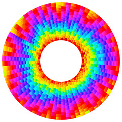 Obraz premium An illustration in the style of a stained glass window with a bright rainbow frame isolated on a white background